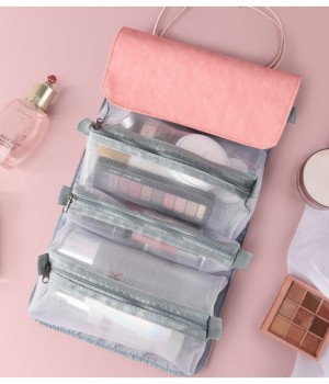 롤링 탈부착 메쉬 파우치(핑크)