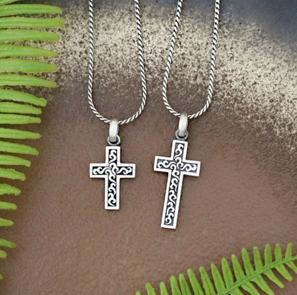 아리공방 전통 당초 십자가 은목걸이 실버목걸이 어머니선물 교회용품 선물용은목걸이 패션목걸이 은패션소품