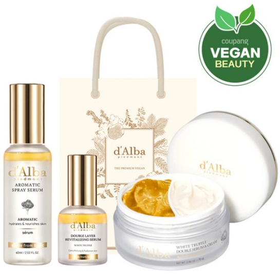 달바 화이트 트러플 퍼스트 아로마틱 스프레이 세럼 60ml + 더블 레이어 리바이탈라이징 세럼 30ml + 더블 세럼 앤 크림 70g + 기프트백
