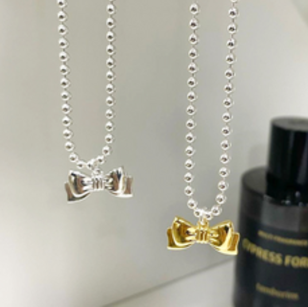 드레시 미니 작은 리본목걸이