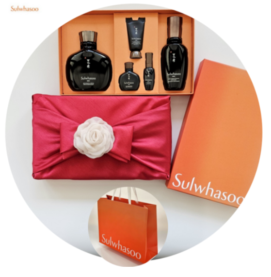 설화수 본윤 기획 백장미 진홍 예단 보자기 백화점 포장 쇼핑백 선물세트