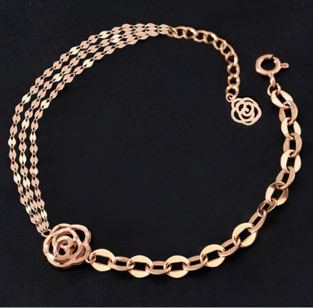 14K 18K 여자 여성 꽃 예쁜 금 체인 할로우 두줄 세줄 팔찌 팔지 브랜드 와이프 생일 선물 추천