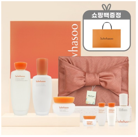 설화수 기초 세트 보자기 선물 [홑 보자기+TAG+쇼핑백] 자음 2종 / 자음 3종 / 탄력 3종 / 본윤 2종 / 자음생 2종 / BEST 기획 상품, 3. 탄력3종+[리..., 1개