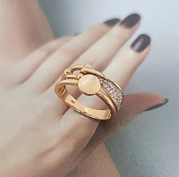 14k 18k 티르 볼륨 여자 명품 체인 링 반지