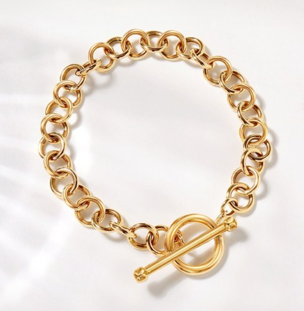 14k 메릴리토글체인 팔찌 (당일발송) 여성 남성 굵은 볼륨체인 오벌토글바 볼드 레이어드 금 심플 고급 선물추천