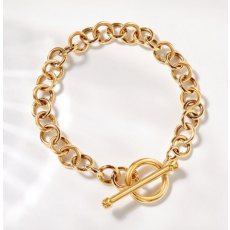 14k 메릴리토글체인 팔찌 (당일발송) 여성 남성 굵은 볼륨체인 오벌토글바 볼드 레이어드 금 심플 고급 선물추천